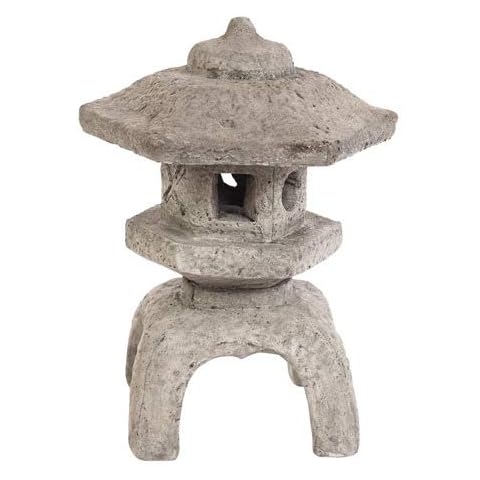 Solid Rock Stoneworks Medium Japanese Lantern- 22in Tall- Pre Aged Color Cover