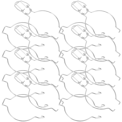 BESTonZON 12 Piezas De Accesorios Para Tarros De Conservas De Vidrio De Acero Inoxidable Abrazadera De Alambre Frascos De Vidrio De Boca Ancha Cierres De Hebilla Sellados,plateada