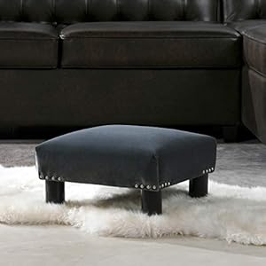 Save on Jennifer Taylor Home Jules Square Accent Footstool Ottoman Steel Gray Performance Velvet and more