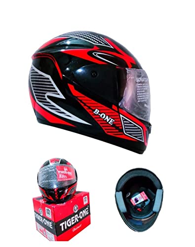 Tiger-ONE Full FACE Helmet [ Size : L ] Motorbike Helmet, High Impact Shell, Colour = Green, ISI : Approved..