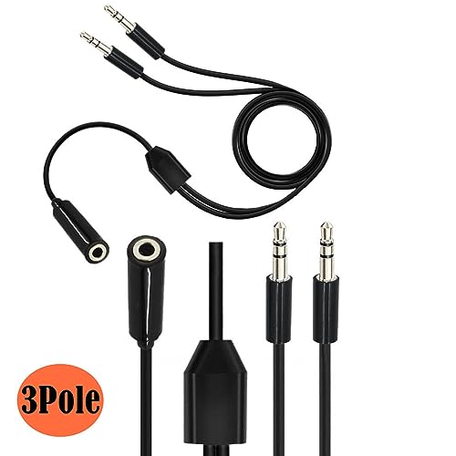 Cable extensor 3.5mm macho a hembra con splitter 2 salidas miniatura 5