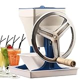 Trituradora de hielo de manivela con aguja de acero para una rápida producción de hielo afeitado, plato giratorio grande y mango de madera