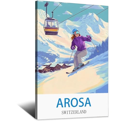 Affiche Arosa Suisse pour créer un coin montagne salon
