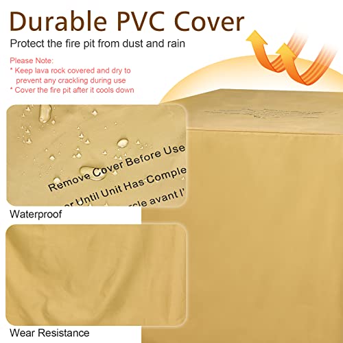 Giantex Outside Propane Fire Pit - 50,000 Btu/14.65Kw Fire Pit Table, 32 Inch Outdoor Square Auto-Ignition Gas Fire Pit With Lid, Lava Rocks, Instant Touch-Up Pen For Patio, Backyard, Balcony, Black #TOP6