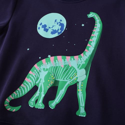 Image of Akyzic Boys Sweatshirts Cotton Long Sleeve Crewneck Pullover Toddler Kids Winter Warm Shirt Sweater Tops 3t-8t