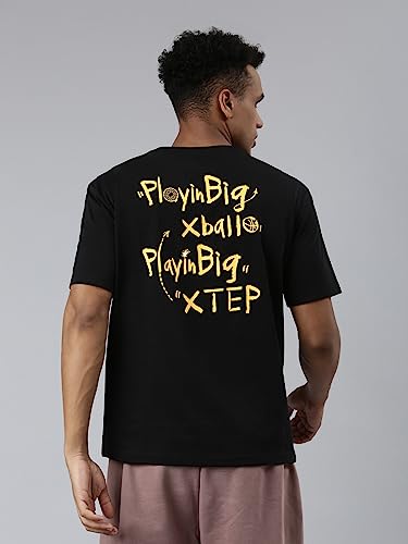 Image of XTEP Playing Big XBALL Series, Enhanced Sports Performance, Crew Neck, Loose Fit, Superior Comfort, Cotton + Polyester, Short Sleeve, Basketball T-Shirt for Men