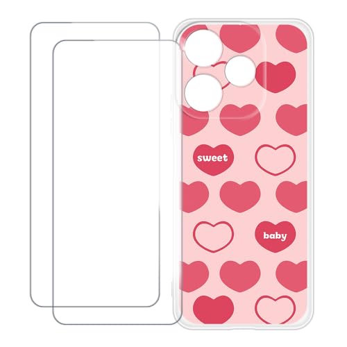 UOGNADGD Xiaomi Redmi Note 13R 5G China �Ƃ̌݊������� �J�X�^���J���t���P�[�X�{�����K���X�ی�t�B����2���t�� ? �Ռ��z�������h�~ (�s���N�̃n�[�g)