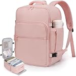 ETRONIK Travel Backpack for Women Men, Waterproof Carry on Luggage for Airplanes Travel Bag, TSA Flight Approved 15-inch Laptop Backpack, Weekender Bag Casual Daypack for Work College Hiking, Pink