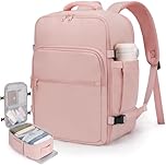 ETRONIK for Easyjet 45x36x20 Cabin Bag Underseat, Large Travel Backpack Womens with TSA Approved, Hand Luggage Carry on Bag with 17 inch Laptop, Rucksack for Travelling Flight Work Overnight, Pink