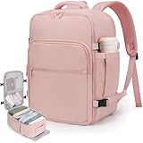 Mochila de Viaje Mujer, Mochila para Laptop 15.6 Pulgadas, Mochila Impermeable 10 kg Avion con Zona Húmeda Práctica...