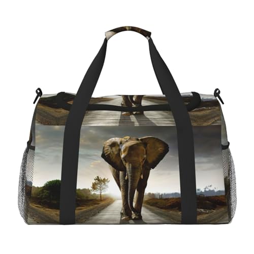 Sac de week-end éléphant 3D noir pour vos escapades et bagage cabine