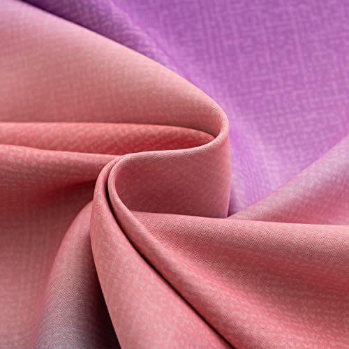 Image of Yancorp Curtains for Girls Bedroom Kids Curtain Hollow-Out Star Window Nursery Curtain 63 inches Length Room Darkening Grommet 2 Layers (Purple Pink Grey, W34 X L63)