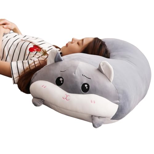 Negosu ぬいぐるみ人形睡眠柔らかく暖かい手枕カバーハンド誕生日プレゼント女性 スーパーもちもち大福クッション 抱きまくら ねこ とかげ しろくま 抱き枕カバー (60CM,B)