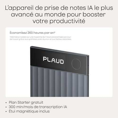 Plaud Note Pro Enregistreur Vocal IA Dictaphone avec Transcription Noir – vue 2