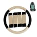 FH Group FH2033 Modernistic Steering Wheel Cover and Seat Belt Pads Beige Color-Fit Most Car, Truck, Suv, or Van