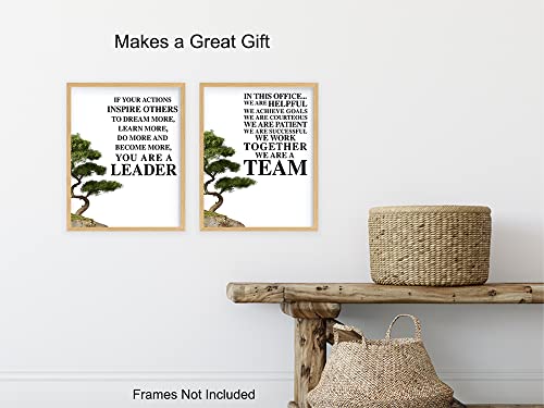 Yellowbird Art & Design Office Wall Art Decoration Set - Motivational Decor - Leadership Saying - Gift For Boss, Manager, Team Leader, Coach, Teacher, Entrepreneur - Inspirational Quote Poster Print thumb #4