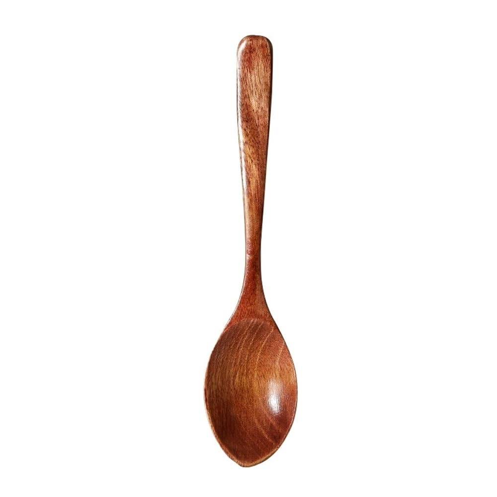 Cucchiaio di Legno da Cucina Cucchiaio di Legno in Stile Giapponese for Adulti, Semplice, retrò, for zuppa, Cucchiaio di Riso, 18x3,5 cm