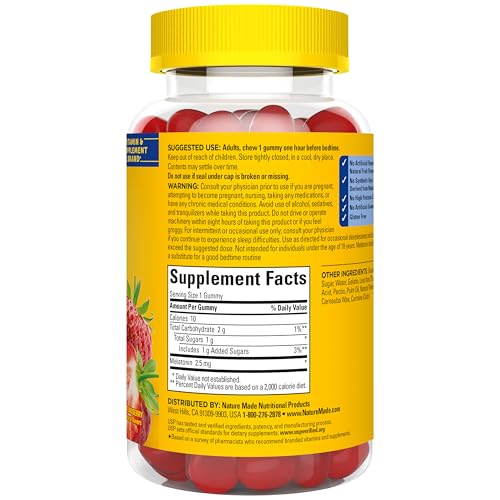 Nature Made Melatonin Gummies 2.5 mg, 100% Drug Free Sleep Aid, 130 Count - image 7