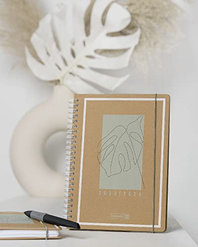 BRUNNEN Daily calendar "Jungle Leaf" 2023/2024 A6 natural 1 page = 1 day, Sat + Sun. on one page - Image 2