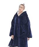 Axaxa Oversized Hoodie Sweatshirt Wearable Blanket, for Adult Women Men Kids, One Size Fits All
