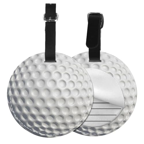 Golf Ball Luggage Tags for Suitcases, Pu Leather Baggage Tags