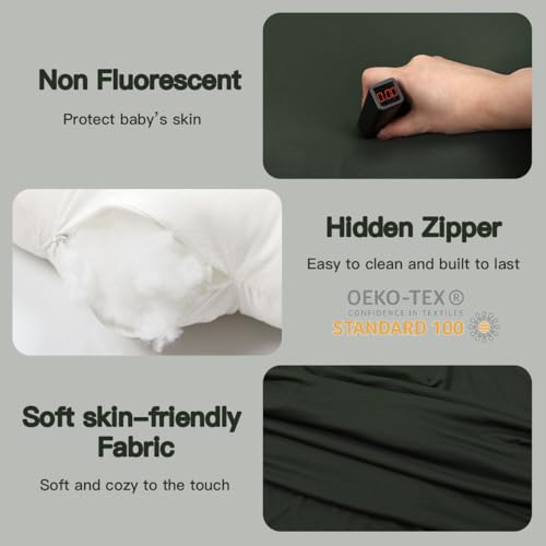 Image of Infant Support Cushion -Baby Support Cushion for Newborn, Oversized for 0-24 Months (36.5*20 inchs), Tummy Time Mat for Home and Travel, Soft Cotton, Supervised Use, Baby Essentials Gift -includ cover