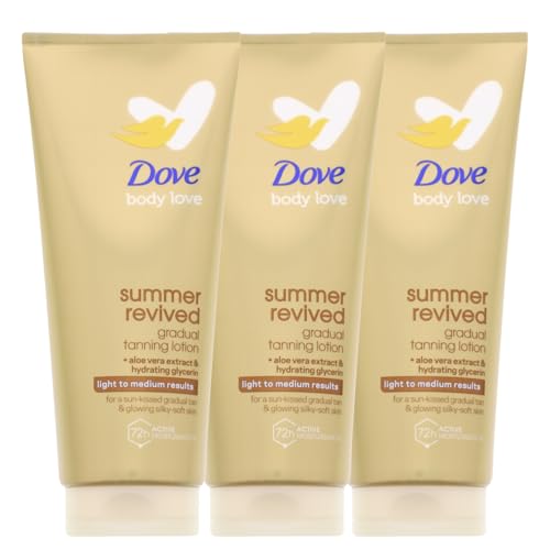 3 lociones corporales Dove Summer Revived Self Tan de 200 ml cada una ligera a mediana