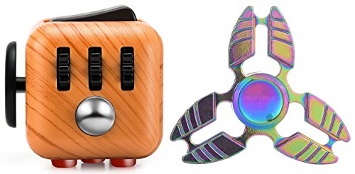 Oliasports Anxiety Attention Variety Pack 2 Fidget Spinner Plus 1 Fidget Cube Same as Pictured