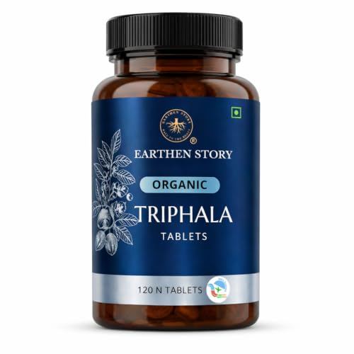 Image of Earthen Story Certified Organic Triphala Tablets (120) | Lab Tested for 180+ Pesticides | Amla, Haritaki & Bibhitaki for Digestion, Gut Detox & Daily Wellness | Vegan, Non-GMO