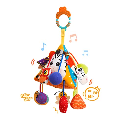 Sensory Toys For Toddlers 1-3,Montessori Toys For 1 Year Old,Baby Pull String Activity Toy, Toddler Fine Motor Skills Stroller Toys,Hanging Rattles Toy,Infant Travle Toys For 18 Months Girls Boys Gift #TOP12