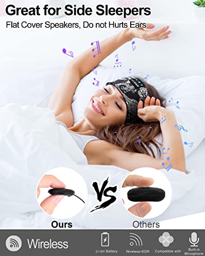 Image of LC-dolida Sleep Headphones Bluetooth Music Wireless Band Headphones with Thin HD Stereo Speakers Perfect for Side Sleepers, Sport, Yoga, Travel