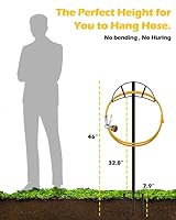 Suchek Metal Garden Hose Holder Stake, Freestanding, Heavy Duty Water Hose Stand, In Ground Hose Rack Organizer for Outside Yard (Black) — image 8