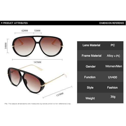 willochra Retro Double Bridges Pilot Women Oversized Sunglasses Retro Punk Men Gradient Shades Outdoor Sports Sun Glasses4