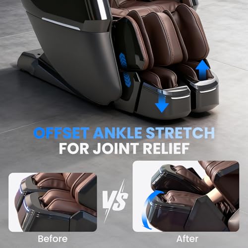 4D Massage Chair Full Body with Space Walk & Ankle Stretch, 2026 Zero Gravity 55“ SL-Track Shiatsu Massage Chair Recliner, Electric Calfrest Extension & Foot Rollers, AI Voice Control S002 Black - Image 4