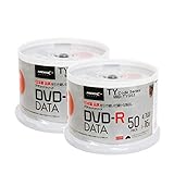100 Spindle HiDisc DVD-R 16X 4.7GB 120Min (Taiyo Yuden TY Code MID TYG03) White Inkjet Hub Printable Blank Recordable Disc
