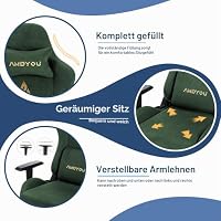 Andyou Gaming Stuhl – Ergonomischer Gaming Sessel Erwachsene, Gamingstuhl mit Fußstütze, Atmungsaktiver Stoff Bürostuhl, Höhenverstellbarer Gaming Chair – Ansicht 5