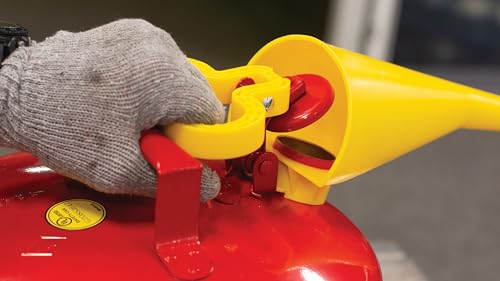 eagle 5 gallon type i red safety gas can for gasoline with flame arrester self-closing lid and f-15 funnel made in the usa galvanized steel flammable storage can ui50fs