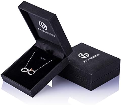BlingGem Women's Necklace 925 Sterling Silver Rose Gold Plated Rose Flower Infinity Pendant Necklace for Women Birthday for Girlfriend Mom Wife