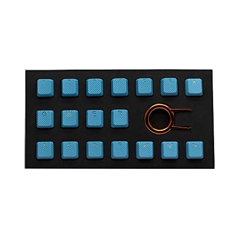 Taihao Rubber Keycap Set (18) - Neon Blue Cover