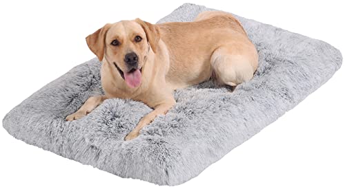 Enjamoy Large Dog Bed Washable, Soft Plush Calming Dog Beds Dog Crate Mattress Cushion for Large Medium Small Dogs Fluffy Dog Mat,106x70x8cm