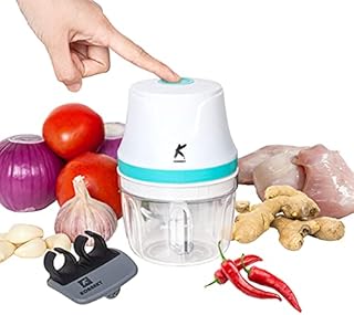 KONNEKT QuickBlend Mini Food Processor - 350ML BPA-FREE Bowl and Finger Peeler | Wireless and Electric | Perfect for chopping Garlic, Onions, Meat and Baby Food | USB Charging (Mint Green)
