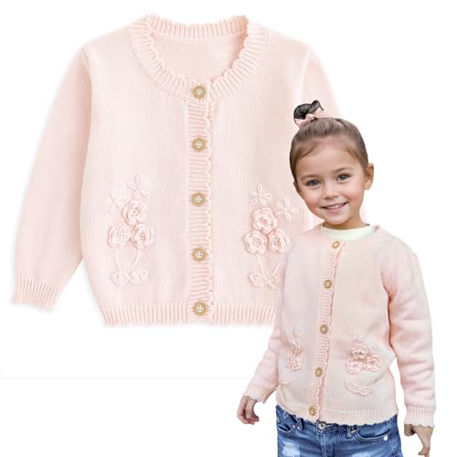 Image of Curipeer Toddler Girl Sweater Cardigans, Long Sleeve Coat, 18M-9Y | Soft Warm Fabric, Spring and Fall Casual Wear, Little and Baby Girl