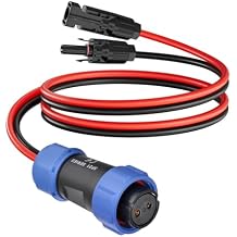 ELFCULB Aviation Plug to Solar Panel Cable, 12AWG 2FT Solar to Aviation Connector 12V/30A Compatible with Portable Power Station AC200MAX / AC200P New 2-Pin