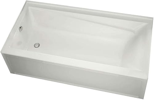MAAX 105520-R-000-001 - Bañera rectangular de acrílico con drenaje de mano derecha 5975 pulgadas de largo x 32 pulgadas de ancho x 1775 pulgadas de