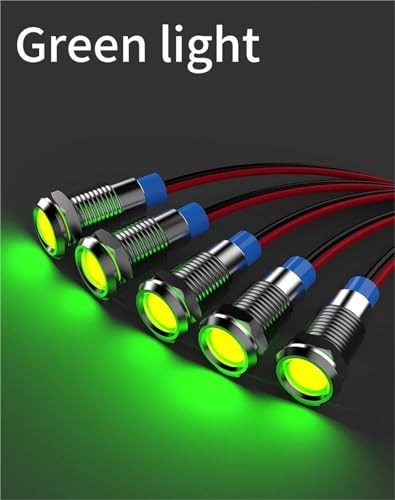Indicateur LED 6mm 220V vert avec fil pilote pour tableau électrique