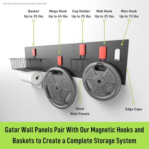 GATOR MAGNETICS 2 Pack Heavy Duty Steel Wall Panels 16.75 x 12 in Panels Wall Storage & Organization System, Easy Install – Nesting Design Uses 100% of Space, Garage Organizer by GATOR MAGNETICS - Image 9
