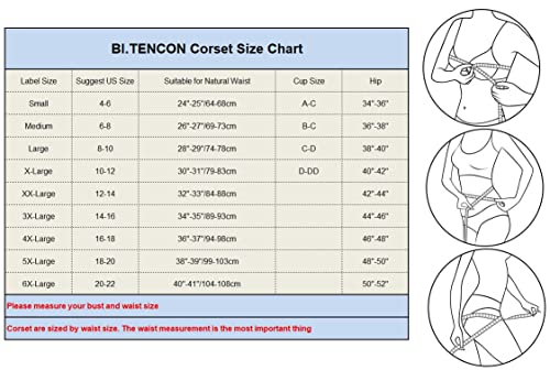 Bi.tencon Sexy Women Corset Tops Bride White Floral Jacquard Lace Up Boned Overbust Corset Bustier Plus Size Xl #TOP5