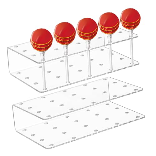 JEWEDECO 2Pcs Lollipop Holder Stand Cake Pop Display for Weddings Parties Stable Design Elegant Easy to Clean Lollipop Stand