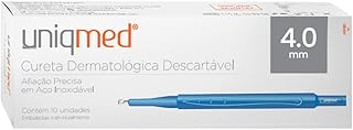 CURETA DERMATOLÓGICA DESCARTÁVEL 4,0MM UNIQMED TAMANHO:4,0MM