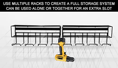 Lularine 2 Pack Heavy Duty Wall Mounted Power Tool Organizer Floating Tool Shelf Storage Rack And Power Tool Holder #TOP4